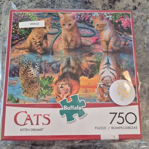 Buffalo Games Kitten Dreams 750 pc Jigsaw Puzzle, USED, tape on box - Picture 10 of 11